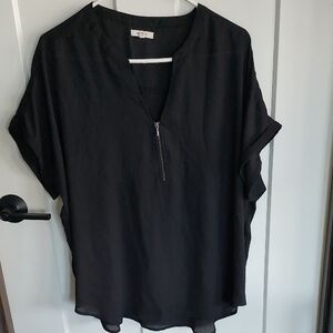 Maurices Black Zippered Blouse